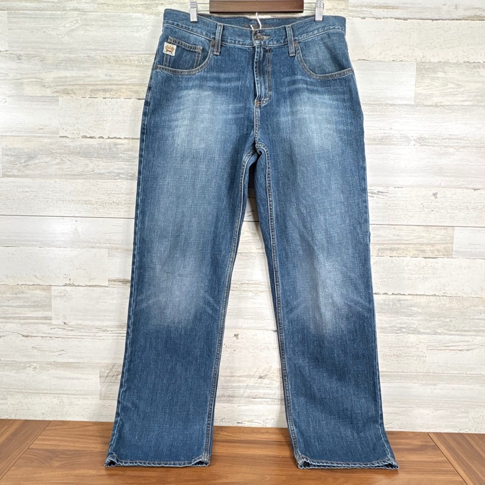 Cinch Hayes Mens Blue Wash Denim Jeans Size 36x35 Straight Leg Relaxed